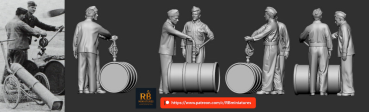Peddinghaus 3D Druck 1-48 48669 WWII Ground Crew Part 2 Punp Crew with Barrels