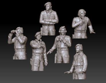 Peddinghaus 3 D Druck 1/72 72F070 6 Mann englische Panzercrew WW2