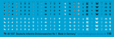 Peddinghaus-Decals 1/48 1037 Deutsche Infantrie Divisionszeichen No 1