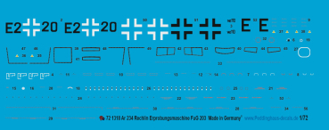Peddinghaus-Decals 1/72 1318 Ar 234 S-10 Testmaschine Rechlin für FuG 203 1944