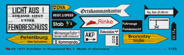 Peddinghaus-Decals 1:35  1511  Roadsigns russia No 3