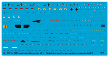 Peddinghaus-Decals 1/72 2176 ISAF Tornado Kennungen für 3 Maschinen AG 51