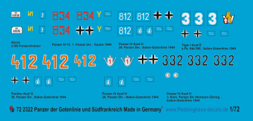 Peddinghaus-Decals 1:72 2322 Deutsche Panzer der Gotenlinie