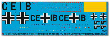 Peddinghaus-Decals 1/72 2486 Fw 200 Reisemaschine A. Hitler beim Stalingrad Einsatz