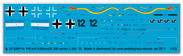 Peddinghaus-Decals 1/72 2489  FW 190 A8 8. (Sturm JG 300 )