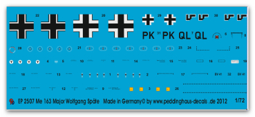 Peddinghaus-Decals 1/72 2507 Me 163 Major Späte