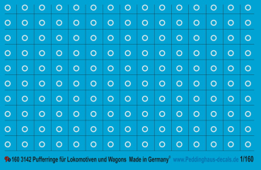 Peddinghaus-Decals  1:160 3142 pufferrings for Lokomotives fit for Fleischmann Lokomotives