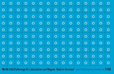 Peddinghaus-Decals  1:160  3142 Pufferringe für Lokomotiven und Wagons passend für Fleischmann Lokomotiven