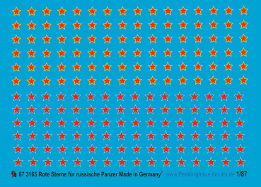 Peddinghaus 1/87 3165 red stars for russian tanks