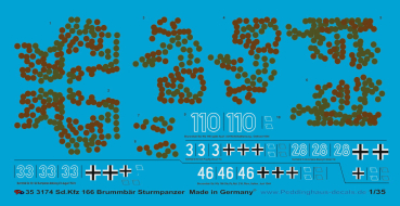 Peddinghaus-Decals 1:35 3174 Sd. Kfz 166 Brumbär -  5 versions - 1 with late camoflage