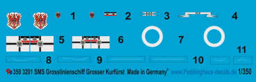 Peddinghaus 1/350 3201 SMS Grosslinienschiff Grosser Kurfürst