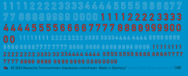 Peddinghaus-Decals 1/48 3224 german turret numbers  Blue/white- Red/black
