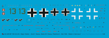 Peddinghaus-Decals 1:48  3258  Bf 109 G-6 AS Major Walter "Gulle" Oesau, Stab /JG1 " Oesau, Paderborn, Mai 1944
