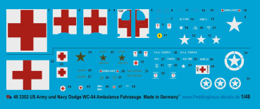 Peddinghaus-Decals 1/48 3302 US Army und Navy Dodge WC-54 Ambulance