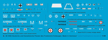 Peddinghaus-Decals 1/48 3362 german and french tank markings of the french campaign 1940