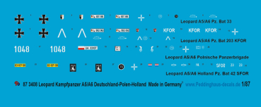 Peddinghaus 1/87 3408 4 Leopard tanks A5/A6 Germany-Polen-Netherlands