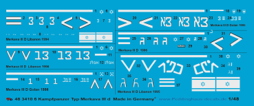 Peddinghaus-Decals 1/48 3410 6 Kampfpanzer Typ Merkava III D
