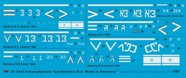 Peddinghaus 1/87 3412 6 Battletanks Typ Merkava III D