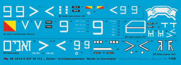 Peddinghaus-Decals 1/48 3414 5 IDF M 113 Zelda tanks