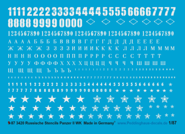 Peddinghaus 1/87 3420 Russian tank stencils II. WK in withe