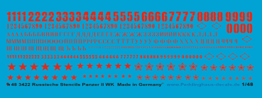 Peddinghaus-Decals 1/48 3422 Russische Stencils Panzer II. WK rot