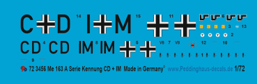 Peddinghaus-Decals 1/72 3456 Me 163 A CD+IM