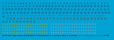 Peddinghaus-Decals 1/100 3467 Team Yankee British BAOR taktical markings in black for english tanks ca 1985