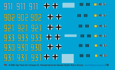 Peddinghaus-Decals 1/48 3508 6 Tiger I of the 9. Company Div. Totenkopf, Operation Citadelle