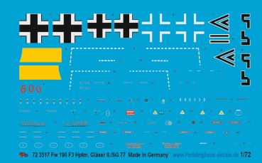 Peddinghaus-Decals 1/72 3517 FW 190 F3 Hptm Gläser II.SG 77