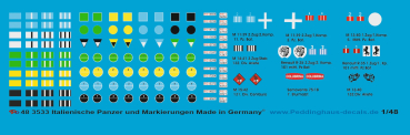 Peddinghaus-Decals 1/48 3533 Italian tanks and markings 2. WW