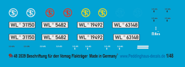 Peddinghaus-Decals 1/48 3539 markings for the  Vomag anti aircraft carrier