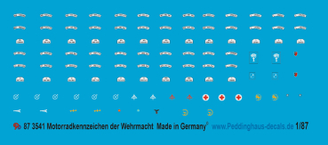Peddinghaus-Decals 1/87 3541 Motorbike lizence plates of the german army