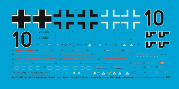 Peddinghaus-Decals 1/32 3542 Fw 190 D-9 Hauptmann Robert "Bazi" Weiss, Stab IV/JG 54 ,Varrelbusch, Dezember 1944