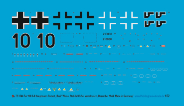 Peddinghaus-Decals 1/72 3544 Fw 190 D-9 Hauptmann Robert "Bazi" Weiss, Stab IV/JG 54 ,Varrelbusch, Dezember 1944