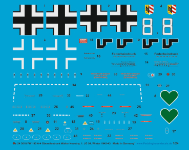Peddinghaus-Decals 1/24 3618 Fw 190 A-4 Oberstleutnant Walter Nowontny 1. JG 54 Winter 42-43