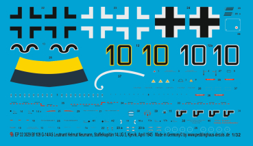 Peddinghaus-Decals 1:32 3629 Bf 109 G-14/AS Leutnant Helmut Neumann, Staffelkapitän 14./JG 5, Kjevik, April 1945