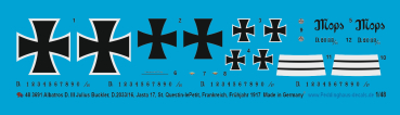 Peddinghaus-Decals 1/48 3691 Albatros D. III Juluis Buckler, D.2033/16, Jasta 17, St. Questin-le Petit, Frankreich, Frühjahr 1917