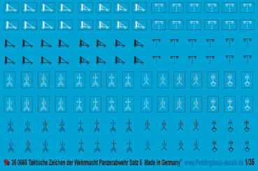 Peddinghaus-Decals 1:35  0665  tactical markings anti tank units Set No 5