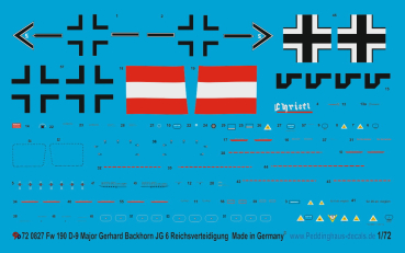 Peddinghaus-Decals  1/72  0827 FW 190 D-9 Major Gerhard Barkhorn