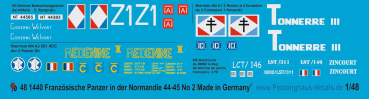 Peddinghaus-Decals 1/48 1440  Französische Panzer Normandie und Deutschland 44-45 No 2
