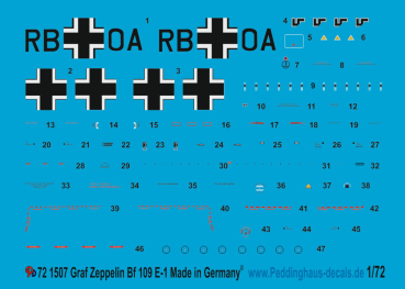 Peddinghaus-Decals 1/72 1507 Graf Zeppelin Bf 109 E