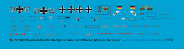 Peddinghaus-Decals 1/72 1842 Bundesluftwaffe Starfighter Jabo G 33 Büchel