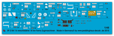Peddinghaus-Decals 1/48 2184 16 different 18 ton Famo halftracks