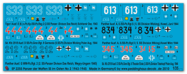 Peddinghaus-Decals 1:35 2255 Tanks of the Waffen SS in Russia No 2 1943-45