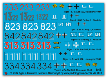 Peddinghaus-Decals 1/48 2309 Tiger tanks in Russia