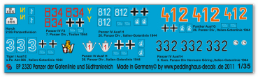 Peddinghaus-Decals 1:35 2320 Deutsche Panzer der Gotenlinie