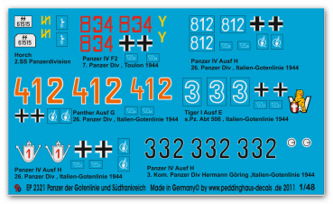 Peddinghaus-Decals 1/48 2321 Deutsche Panzer der Gotenlinie