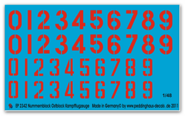 Peddinghaus-Decals 1:48 2342 Nummern Ostblock Kampfflugzeuge