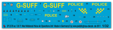 Peddinghaus-Decals 1:32  2378  Ec 135 T1 West Midland Air Police unit