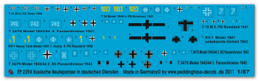 Peddinghaus 1/87 2394 Russische Beutepanzer in deutschen Diensten